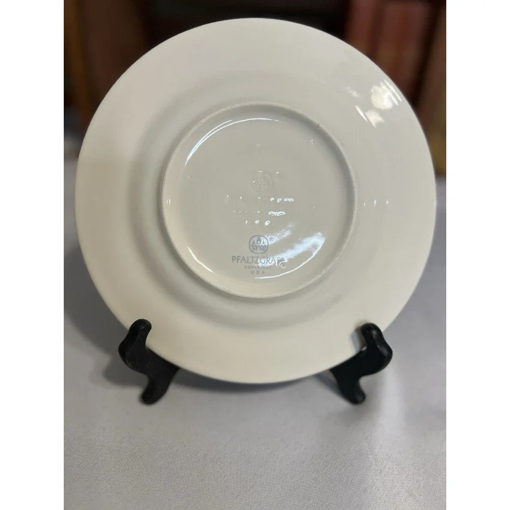 Pfaltzgraff Trousseau 8” Salad Plate Ivory Flower Roses Gray Band